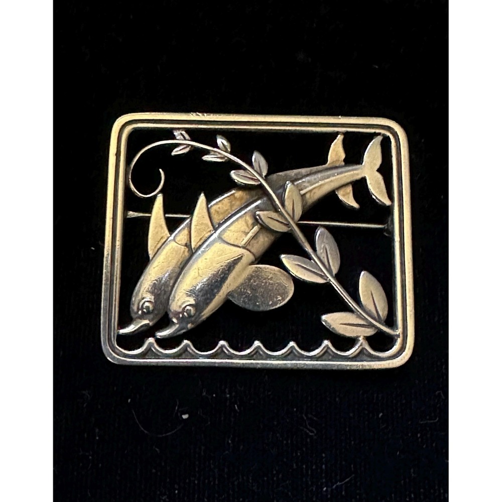 Georg Jensen "JUMPING DOLPHINS" Brooch #251 Sterling Arno Malinowski